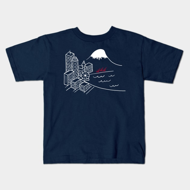 Seattle Seafront Kids T-Shirt by adq